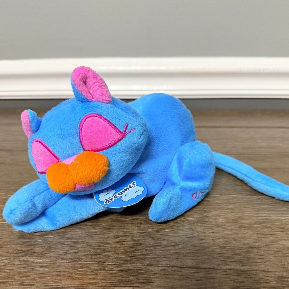 2000‎ G. M. A. Access Floppy Friends Cool Cat Dreamer Blue Beanie Plush Y2K
